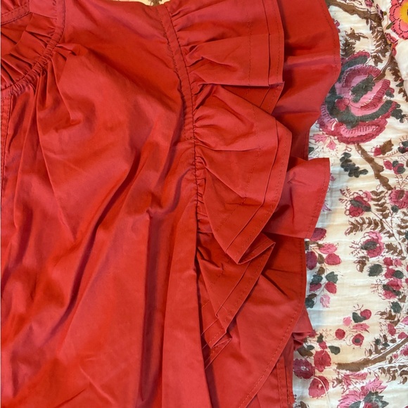 Ulla Johnson Flutter Sleeve Split Neck Top - Picture 10 of 13